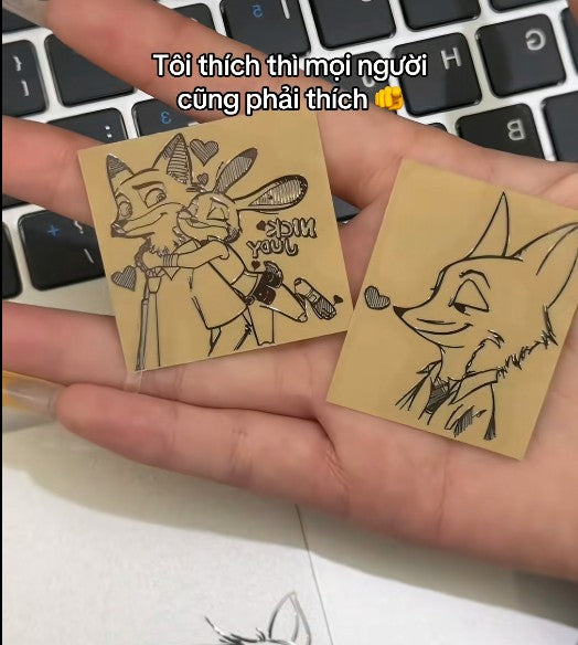 3D Animal Crossing Metallic Stickers