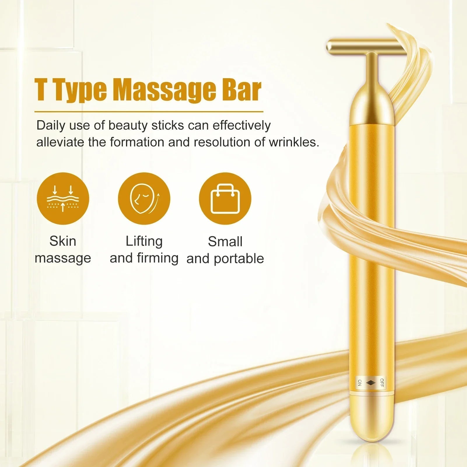 24K Gold Electric Facial Massage Roller