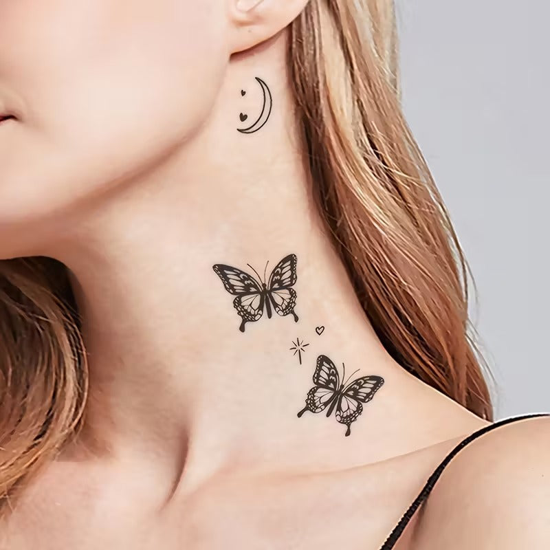 Black Butterfly Waterproof Temporary Tattoo Stickers